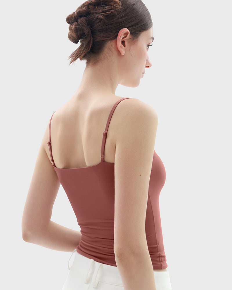 Minimalist Slim Tank Top – Square Neck & Adjustable Straps-21