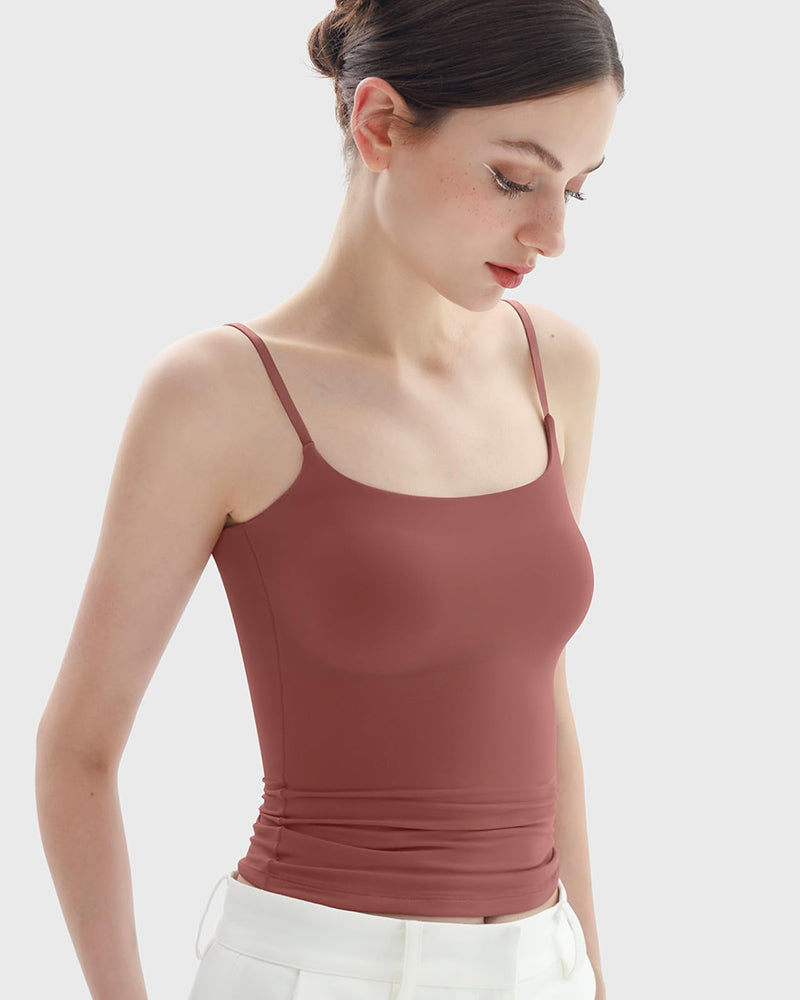 Minimalist Slim Tank Top – Square Neck & Adjustable Straps-22