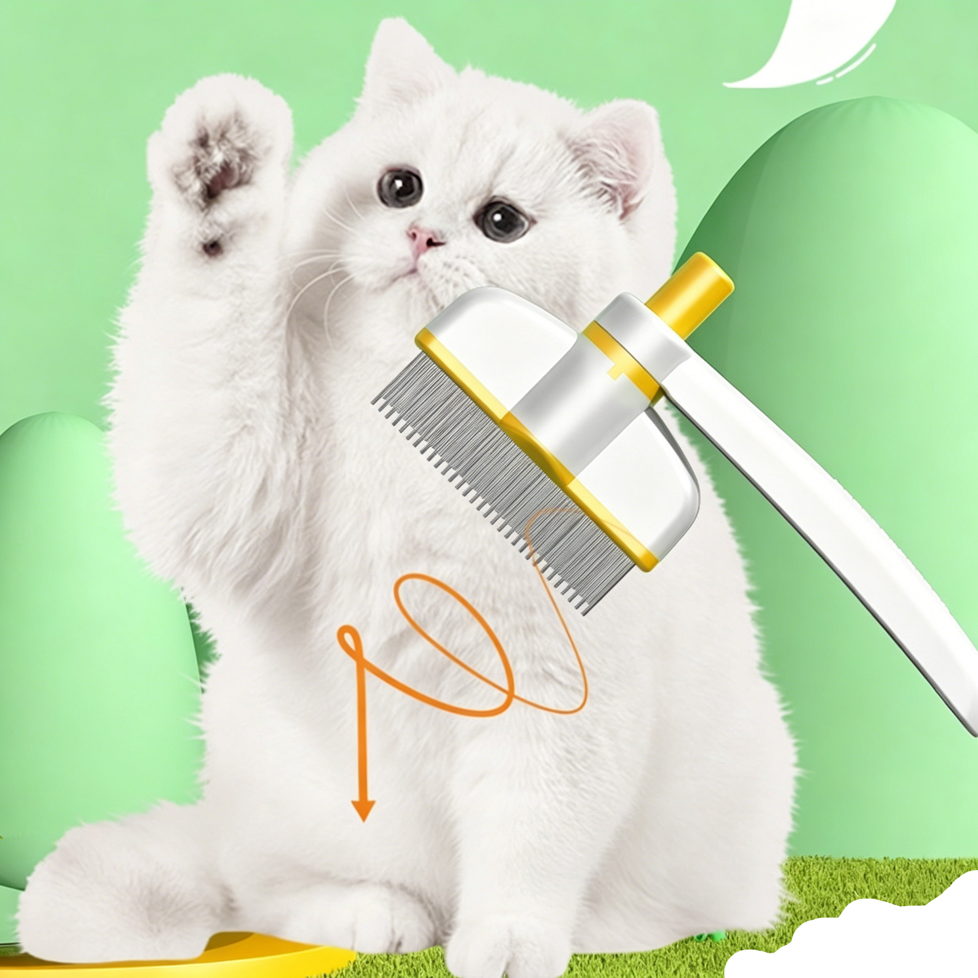 Cat Dog Comb Hair Removal Tool Pet Self-cleaning Comb for Long Hair Massager-2