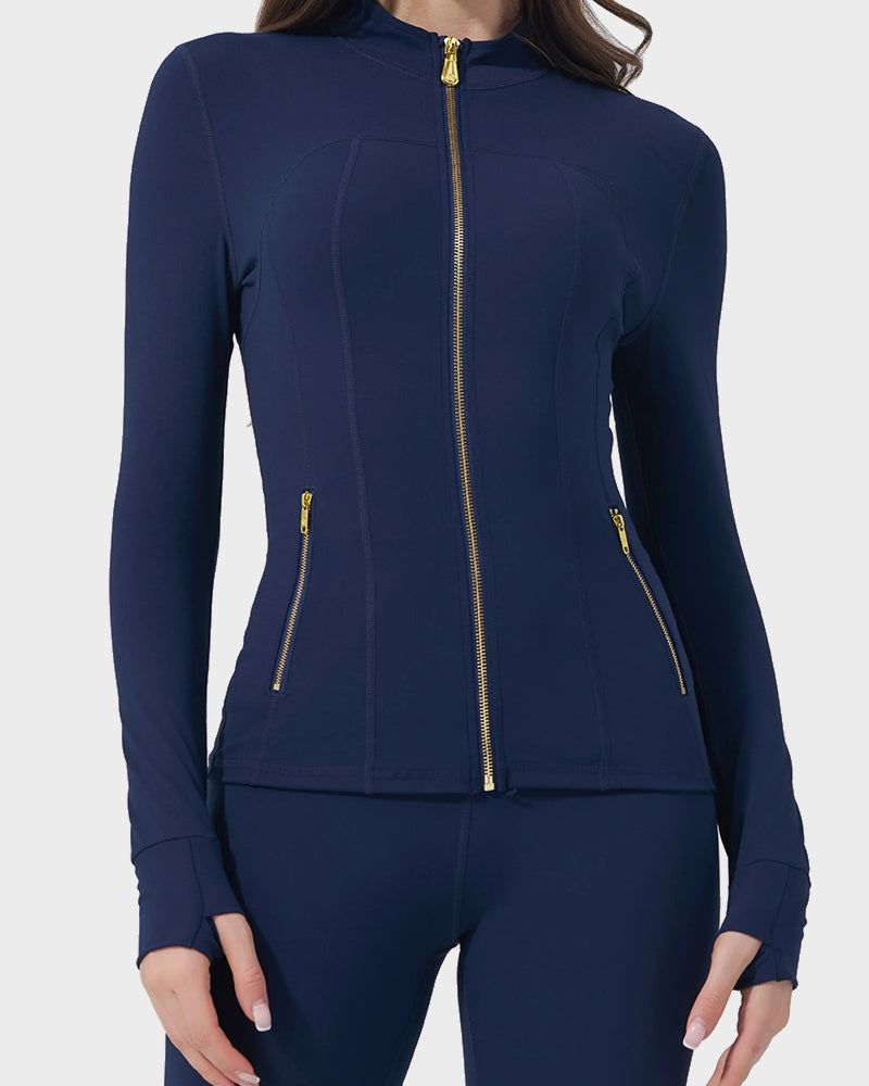 Golden Zipper Sport Jacket & 25" Leggings Set-21