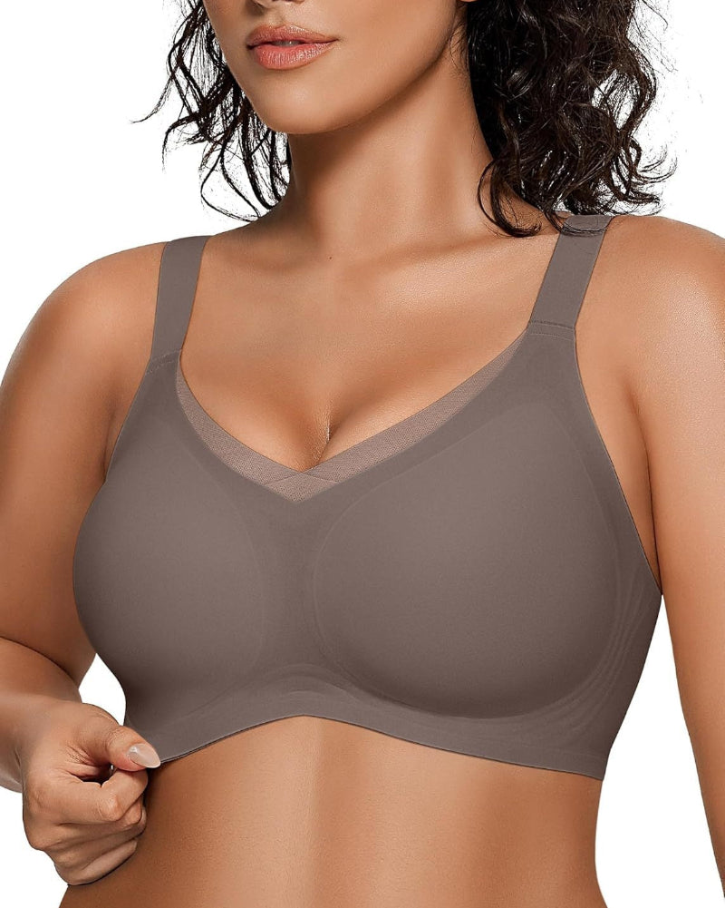 Womens Wireless Bras V Mesh Comfortable Bralette Supportive-1