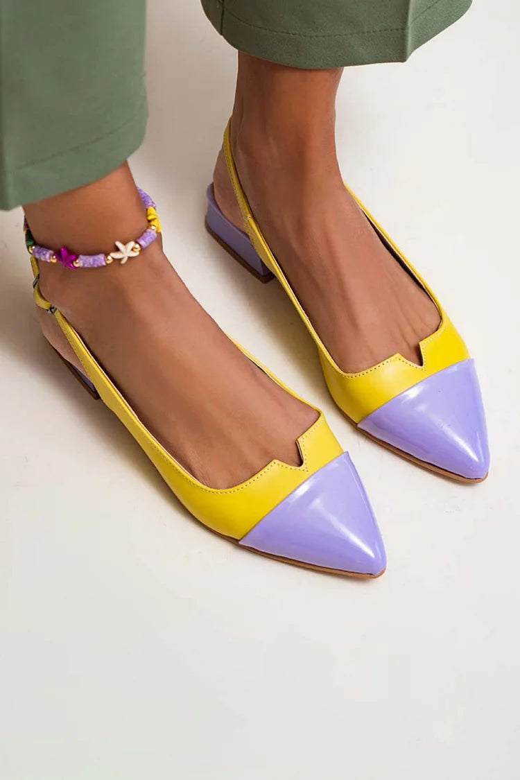 VIOLANTE | POINTED BALLET FLATS WITH BICOLOR DETAIL-2