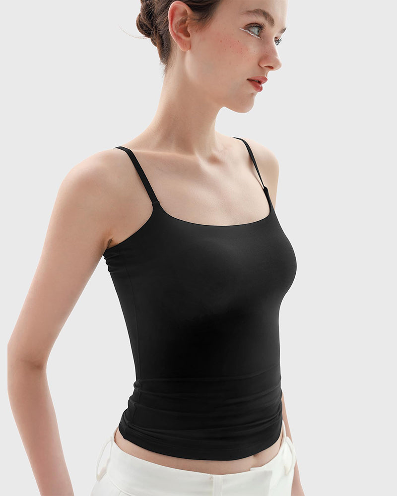 Minimalist Slim Tank Top – Square Neck & Adjustable Straps-4