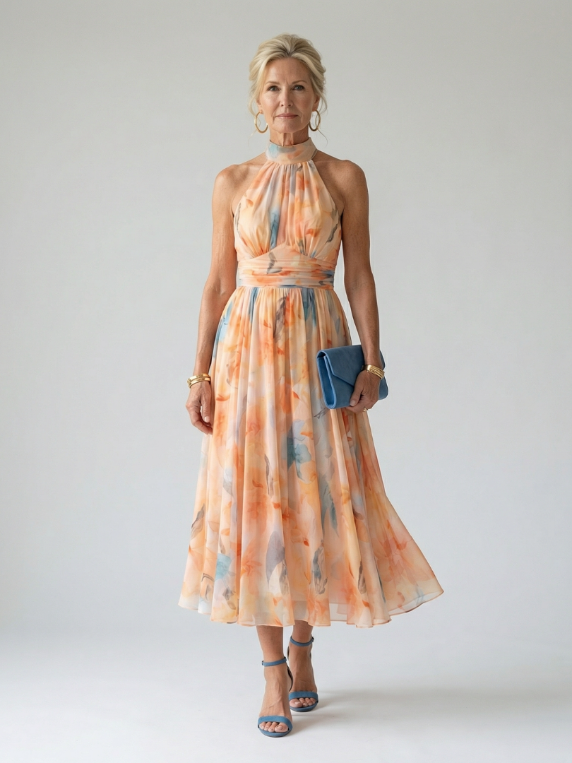 Elin | Soft Halter Midi Dress-1