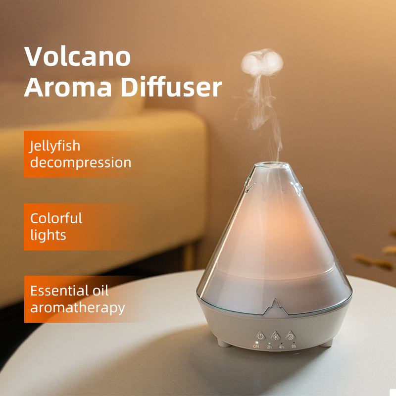 Home USB Volcanno Aroma Diffuser Humidifier Bedroom Colorful Indoor