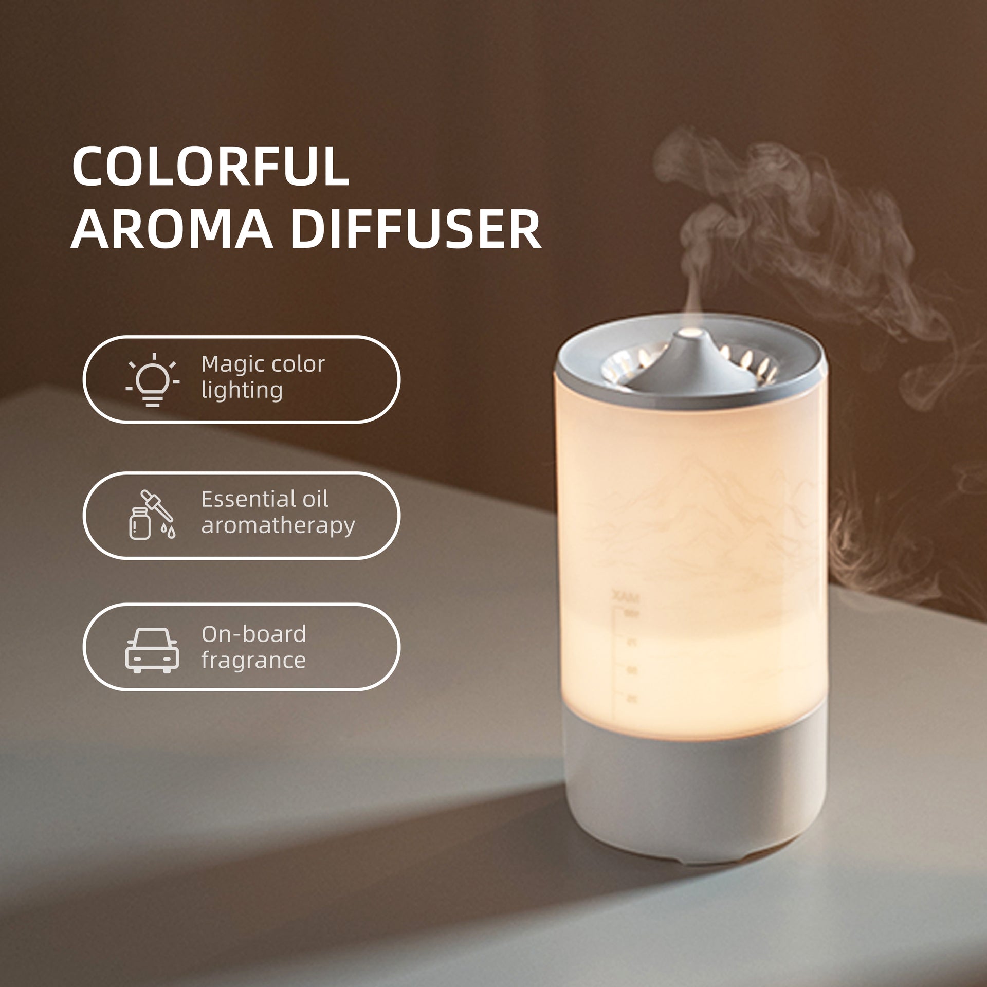 Home USB Colorful Aroma Diffuser Humidifier Bedroom Indoor