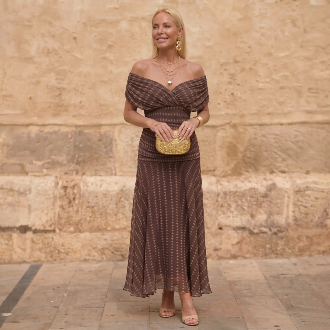 Sienna | Geometric Flowing Dress-1