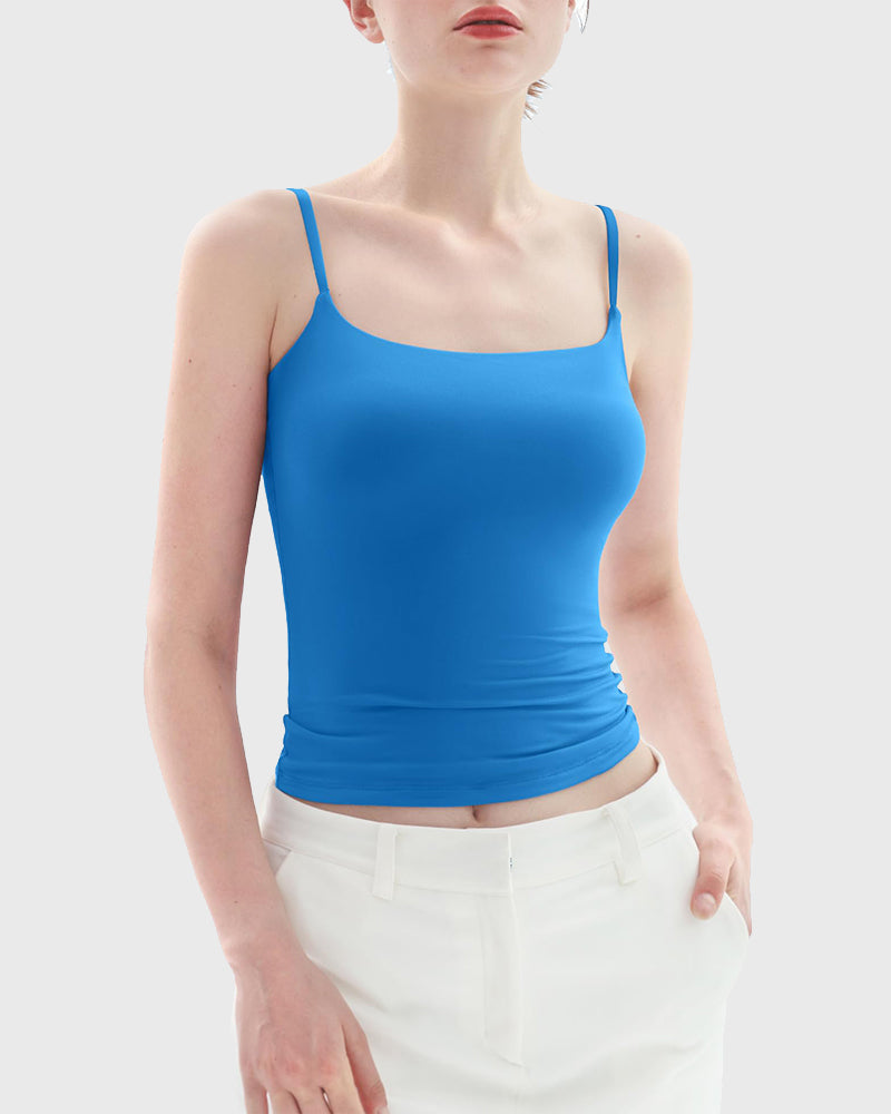 Minimalist Slim Tank Top – Square Neck & Adjustable Straps-9