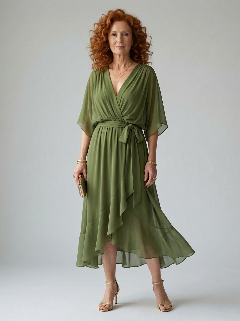 Elrica | Light Drape Midi Dress-1