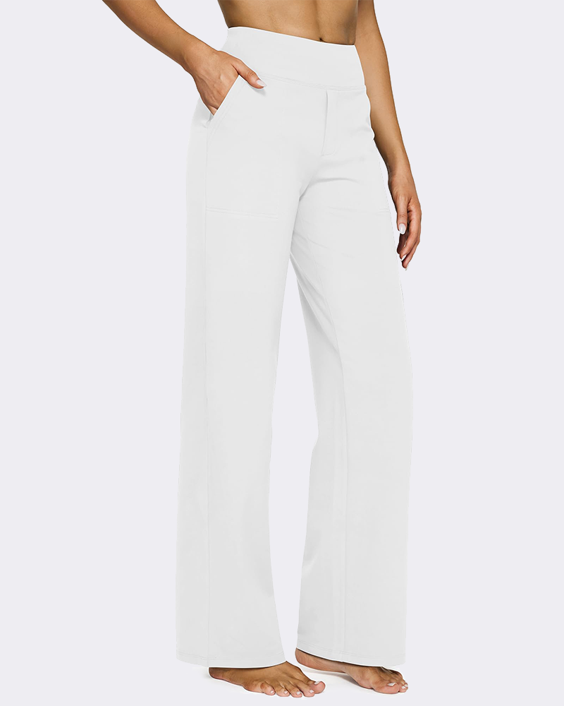 High-Waist Wide Leg Yoga Pants with Pockets-9