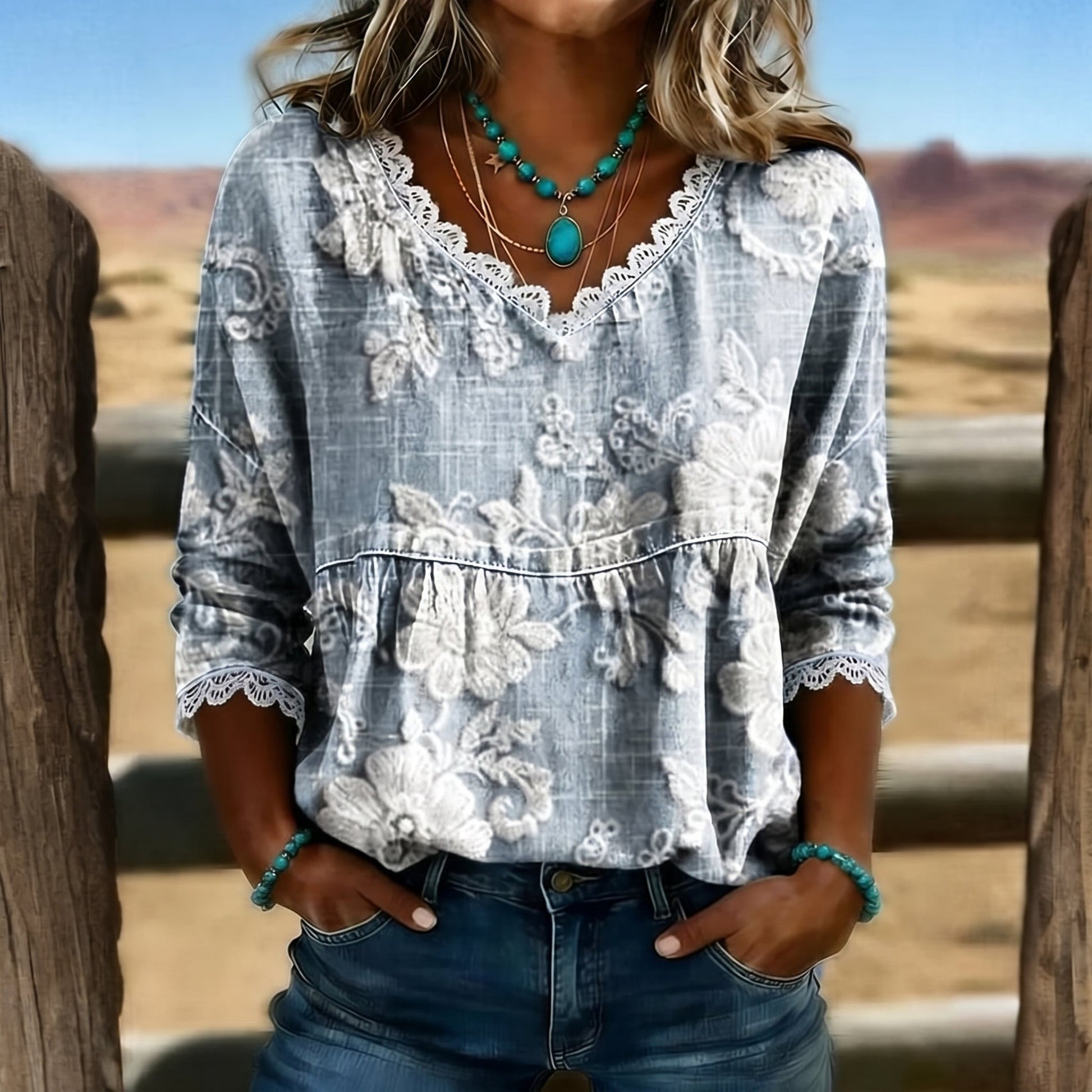 Vega | Vintage Casual Blouse-2