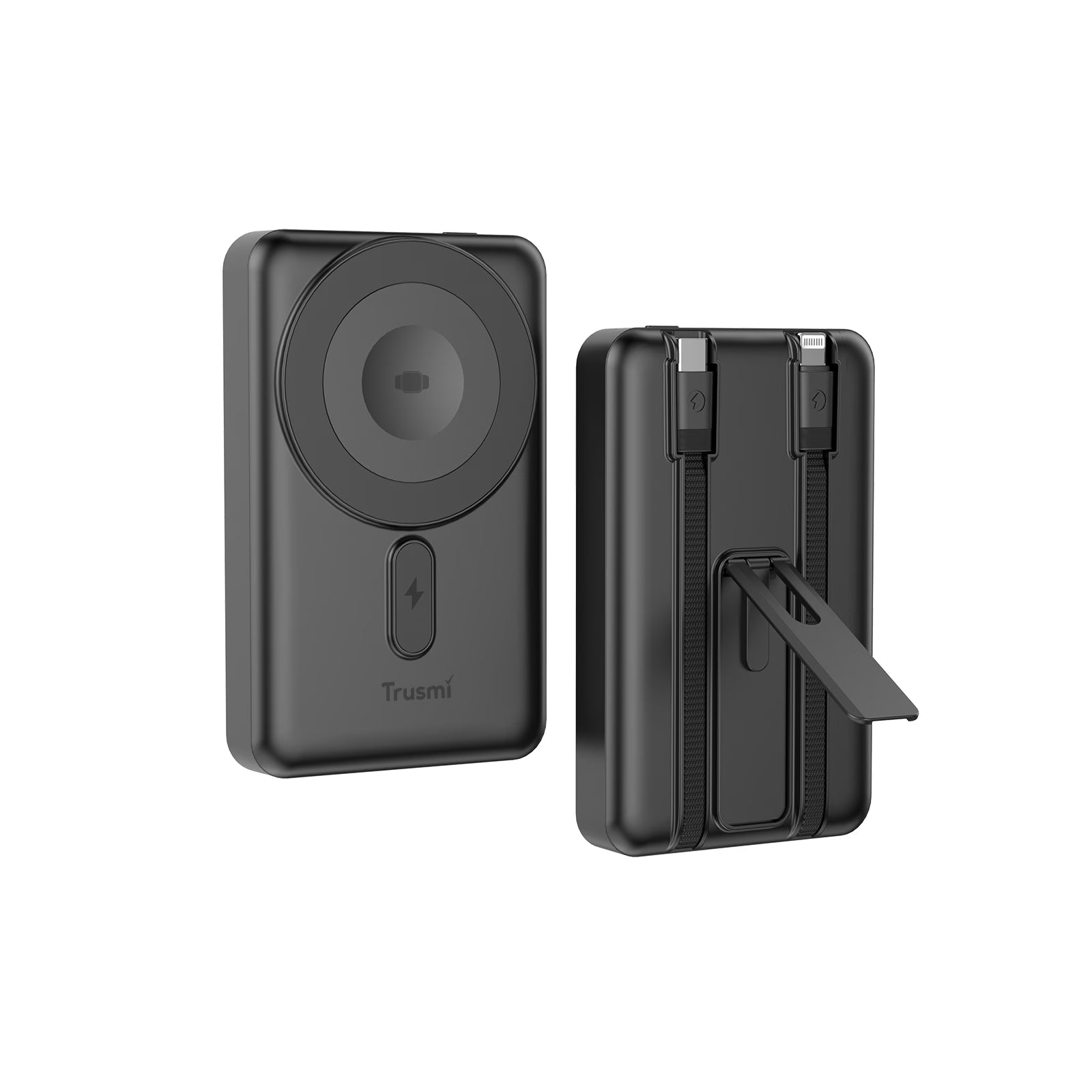 TRUSMI 10000mAh Magnetic Wireless Power Bank with C+L Cable & Kickstand 15W
