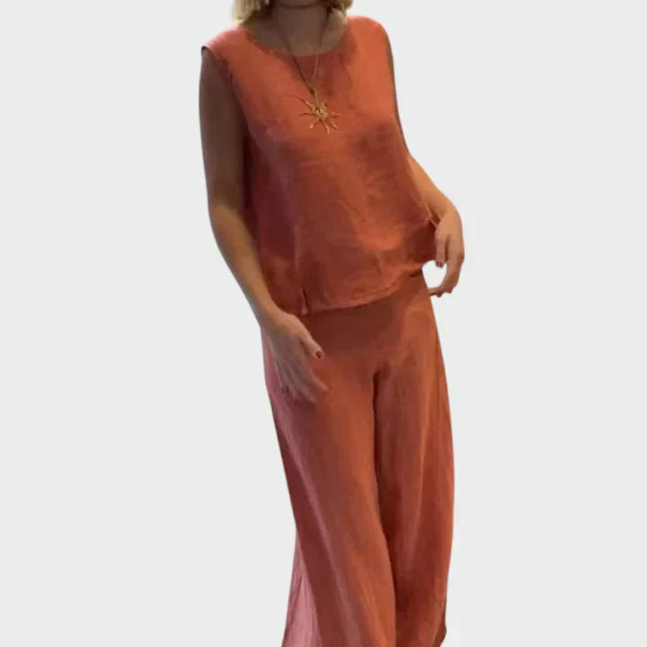 Paloma | Bohemian Sleeveless Top and Cropped Pants Co-Ord Set-3