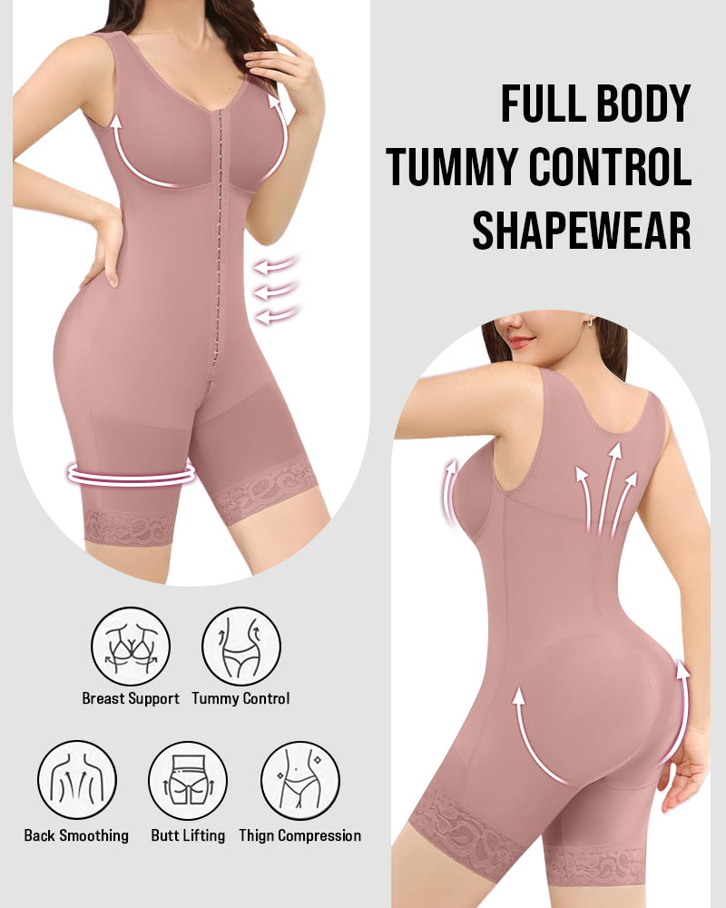 Double Compression Tummy Control Shapewear With Bra-9