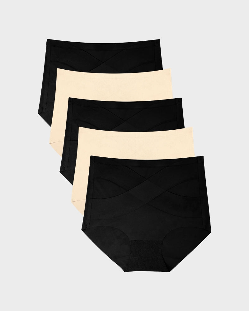 Seamless Tummy Control High-Waist Panties (5 Pack)-15