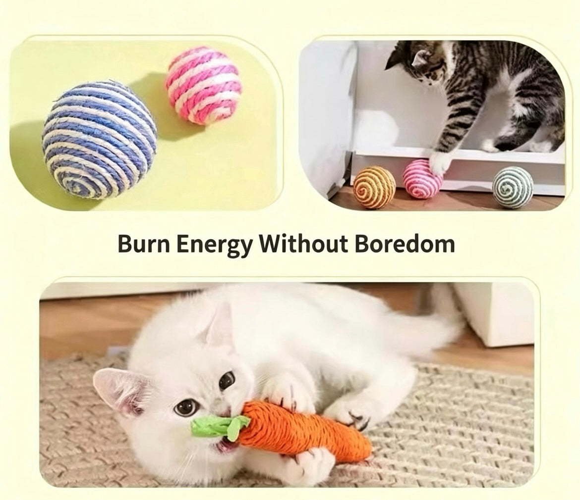 5-Piece Cat Teething & Play Toy Set, Catnip Sisal Chew Toys for Kittens Cats-7