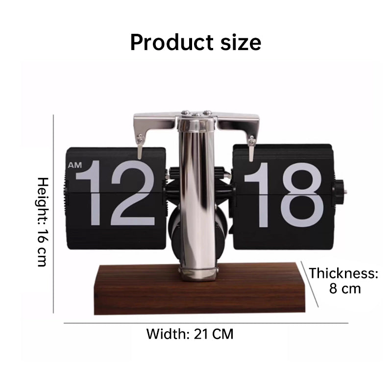 Retro flip digital clock, battery - powered mechanical clock for home & office decor-10