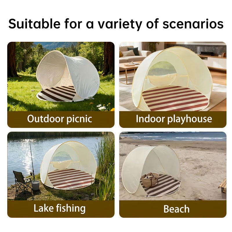 Heavy Duty Beach Tent with Reinforced Poles – Windproof Sun Shelter & UV Protection Canopy for Outdoor Family Use-4