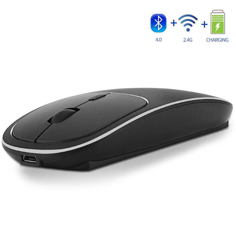 Aluminum alloy dual-mode wireless Bluetooth mouse rechargeable silent infinite computer accessories-5