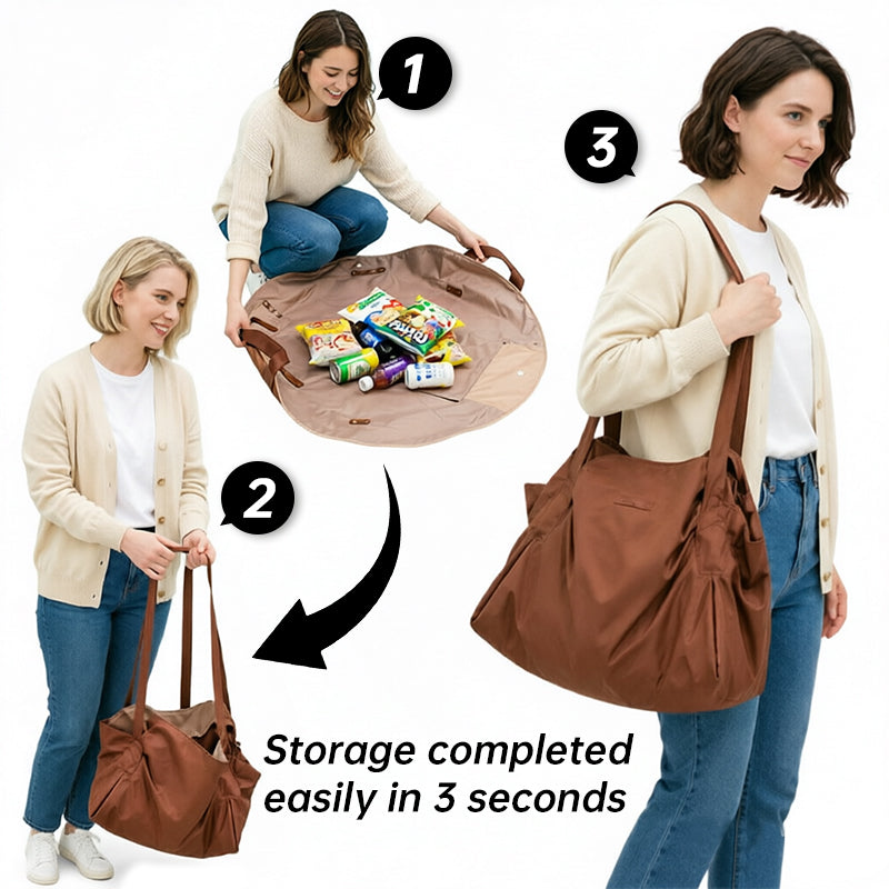 Foldable Travel Duffel Bag + Picnic Blanket - Large Capacity Waterproof Tote for Weekend, Gym & Beach Trips-2