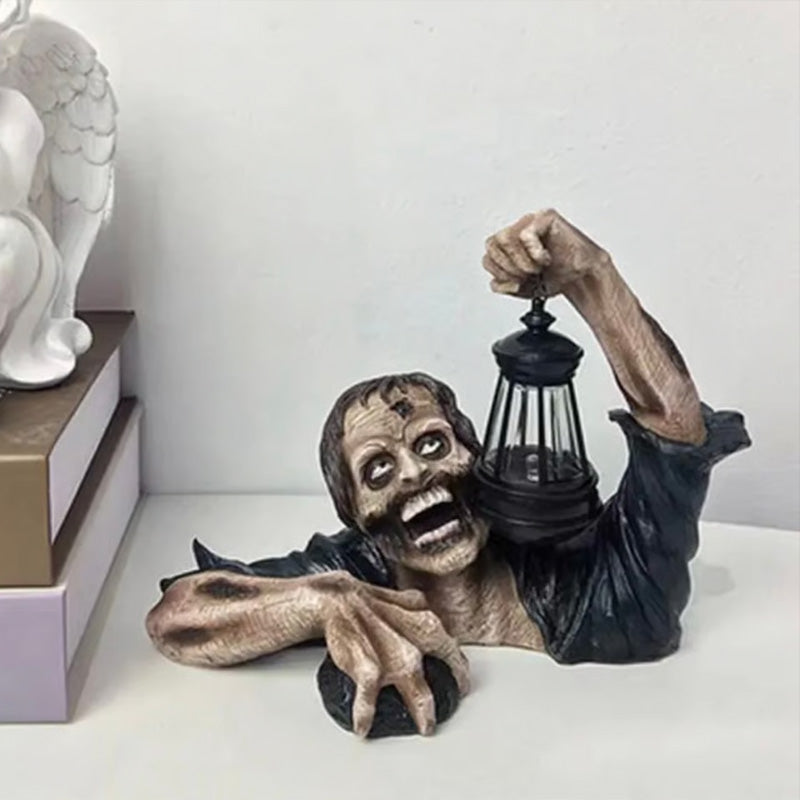 Halloween Zombie Crawl Horror Decor: Scary LED Lights, Zombie Clip Lantern, Outdoor Statue Light (1 Pc)-2