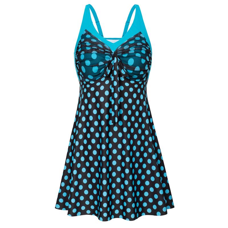 Women's Two Piece Swim Dress Plus Size Tummy Control Tankinis Swimdress Floral Printed Swimwear Swimsuits with Boyshort-11