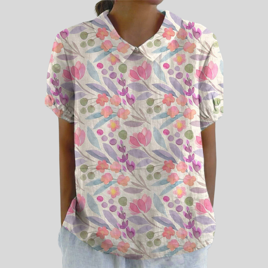 Kara | Graphic Floral Pattern Blouse