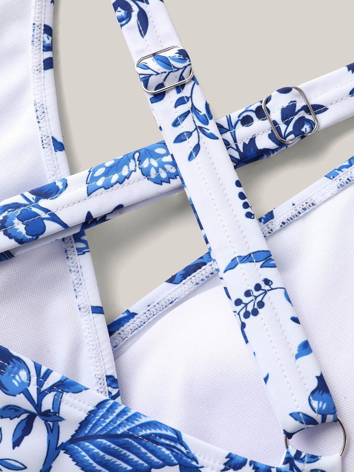 Boho Print Ruched Pockets Swim Dress-5