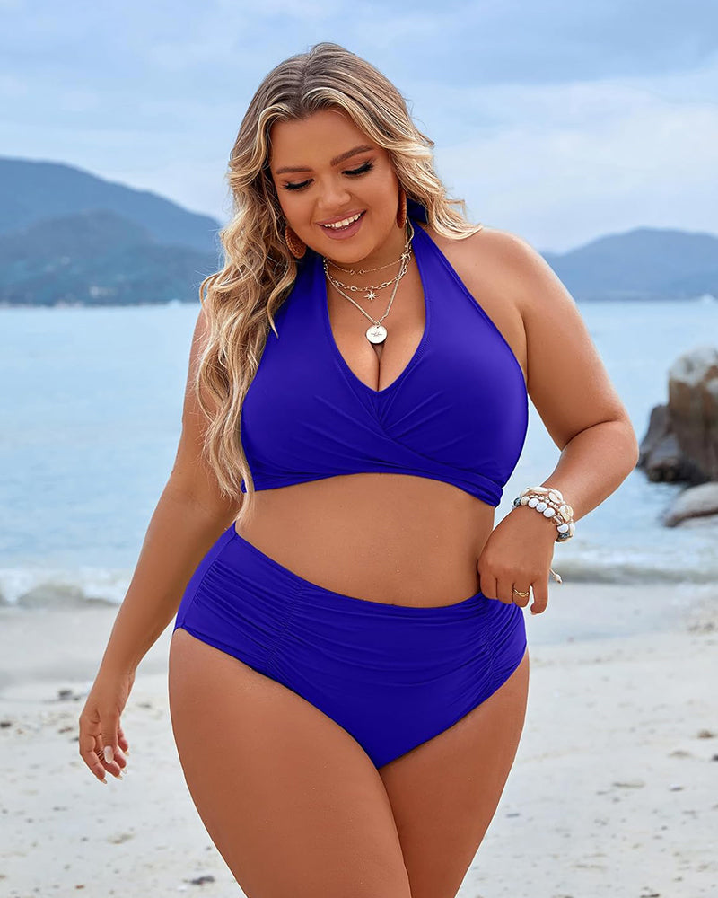 Tummy Control Bathing Suits Modest High Waisted Bikini Sets-32