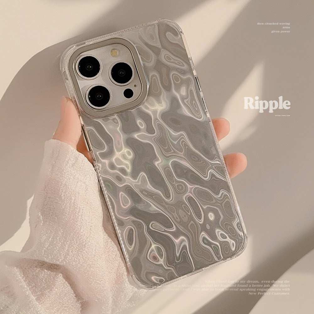 Advanced silver foil pattern suitable for iPhone 15 Pro minimalist Max Apple phone case 14 cool style 12-1