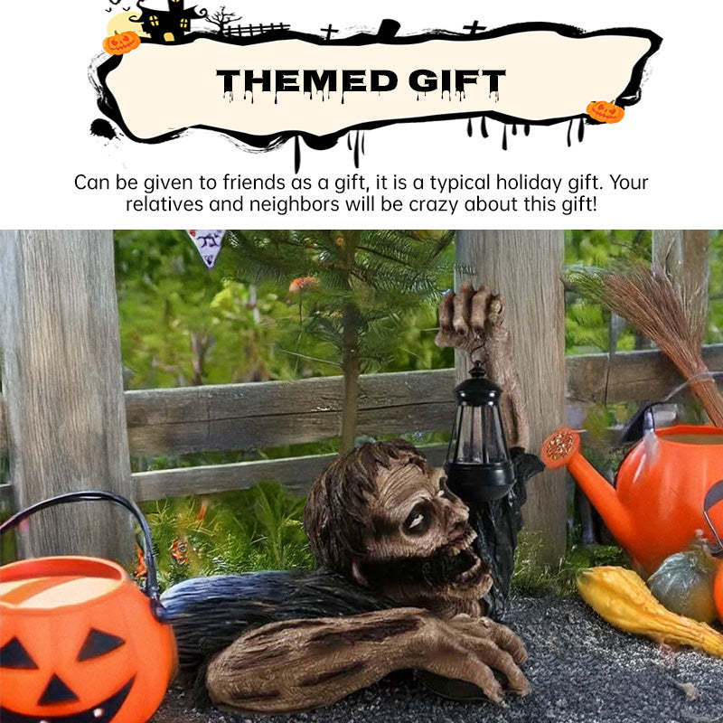 Halloween Zombie Crawl Horror Decor: Scary LED Lights, Zombie Clip Lantern, Outdoor Statue Light (1 Pc)-3