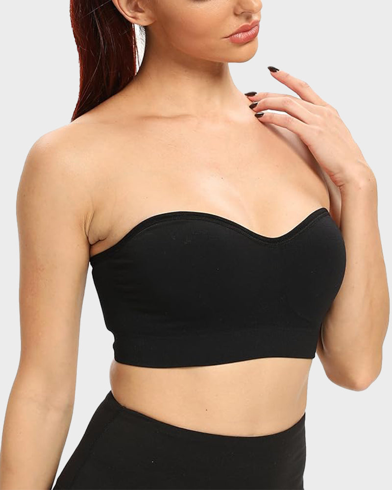 Non-Slip Bandeau Seamless Wireless Strapless Bra-11