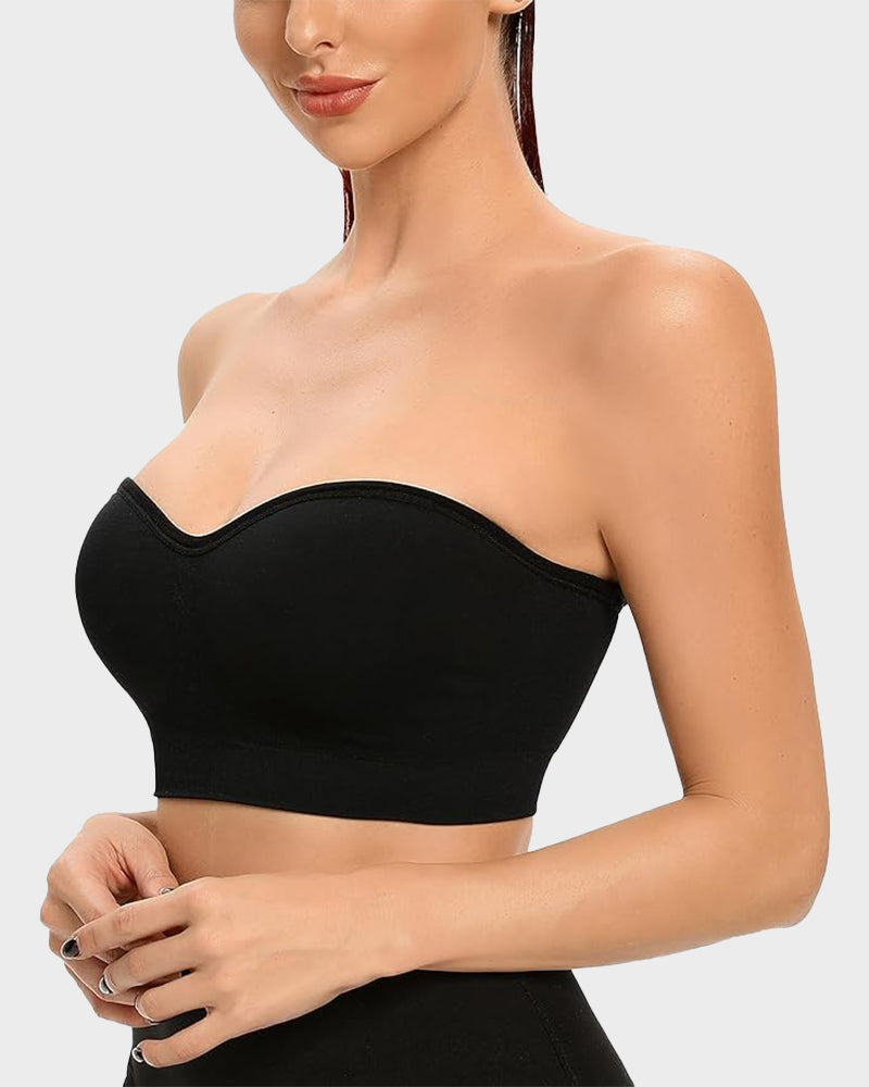 Non-Slip Bandeau Seamless Wireless Strapless Bra-12