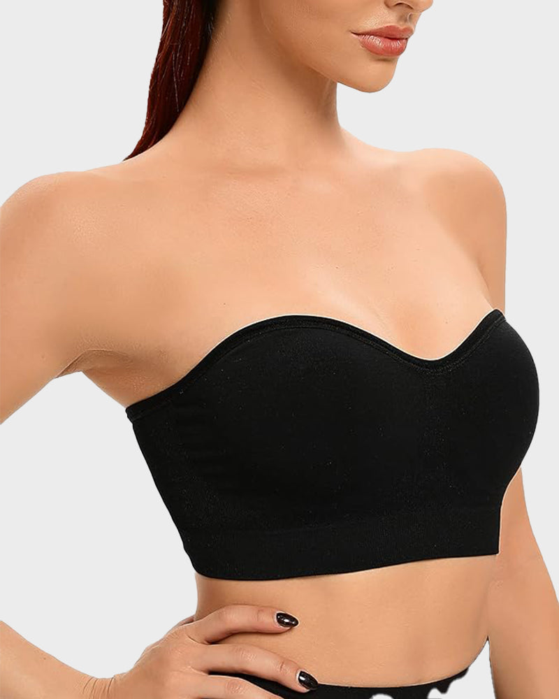 Non-Slip Bandeau Seamless Wireless Strapless Bra-18