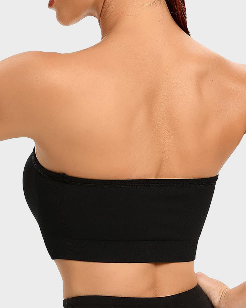 Non-Slip Bandeau Seamless Wireless Strapless Bra-15