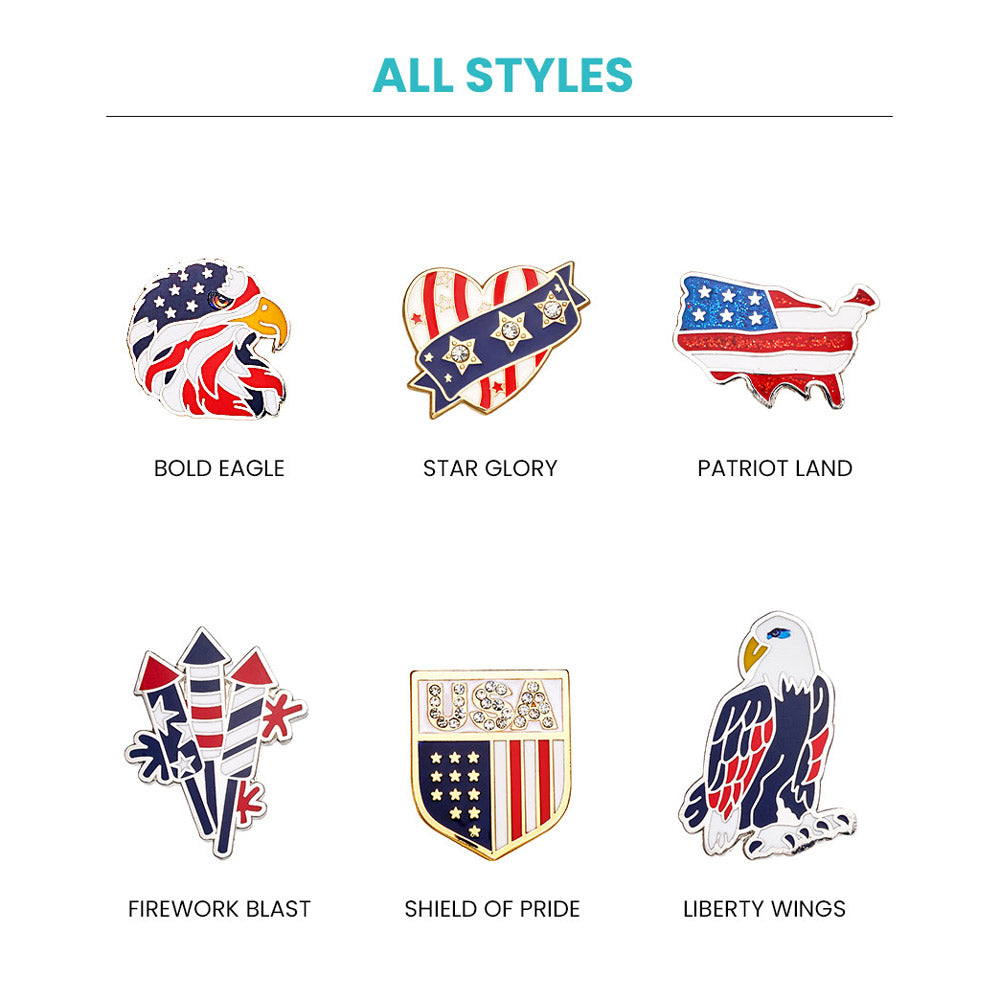 Fizz & Rizz by Yorkett Independence Day Theme Brooch Jewelry Mystery Box-8