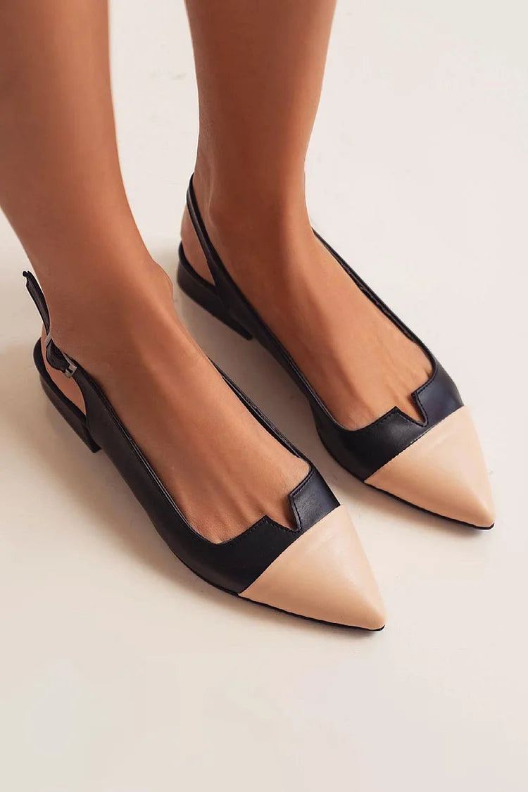 VIOLANTE | POINTED BALLET FLATS WITH BICOLOR DETAIL-3