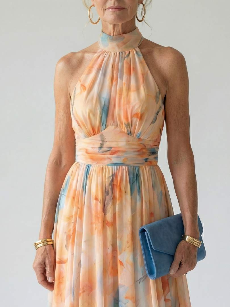 Elin | Soft Halter Midi Dress-2
