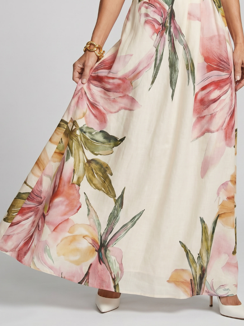 Hester | Soft Halter Flowing Skirt Maxi Dress-3