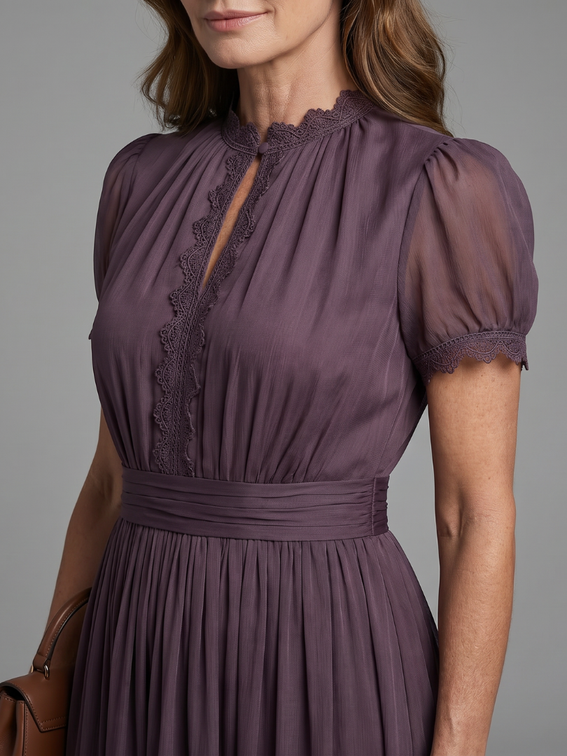 Elia | Gathered Waist Keyhole Maxi Dress-3