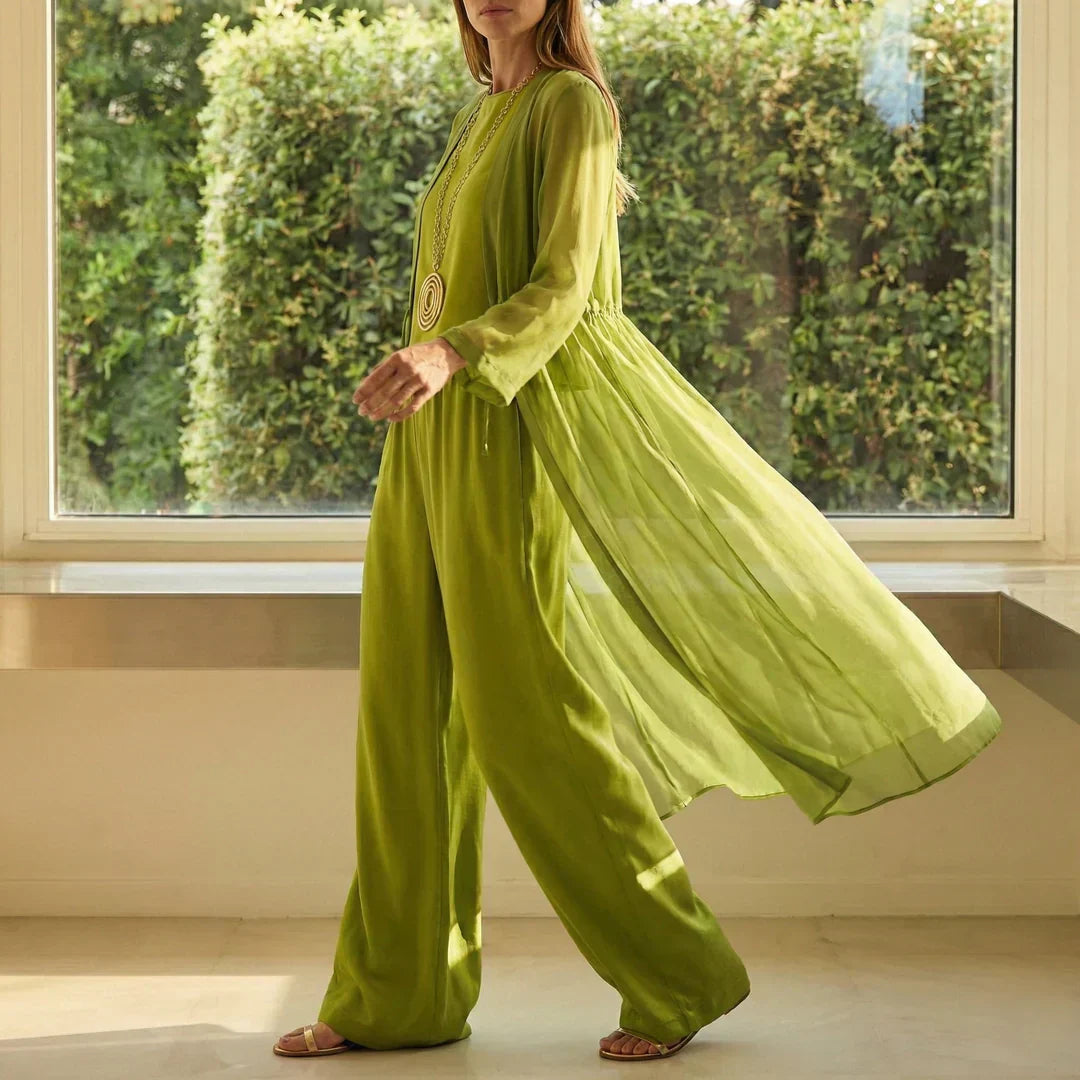 Elvira | Relaxed Drapey Tunic and Wide-Leg Pants Co-Ord Set-4
