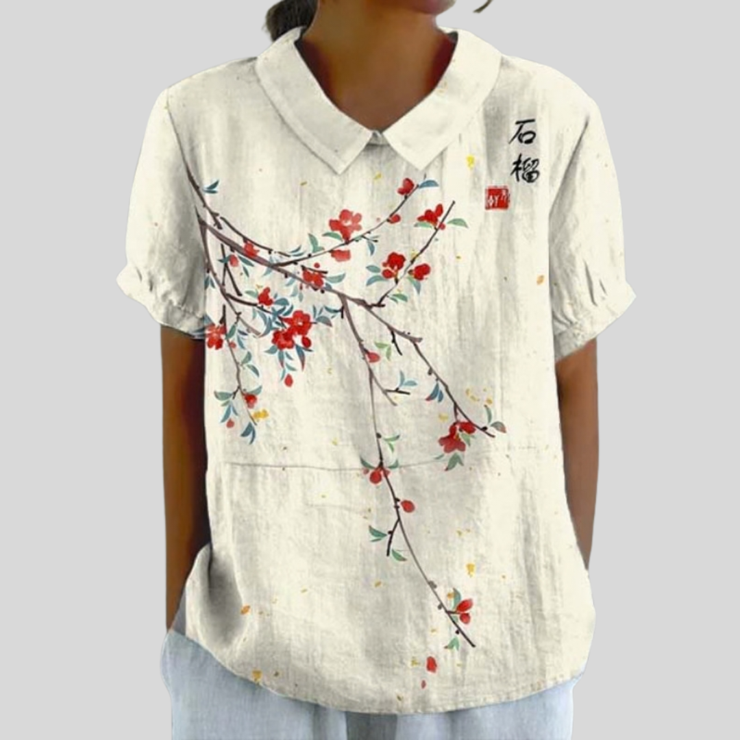 Beth | Minimalist Floral Blouse