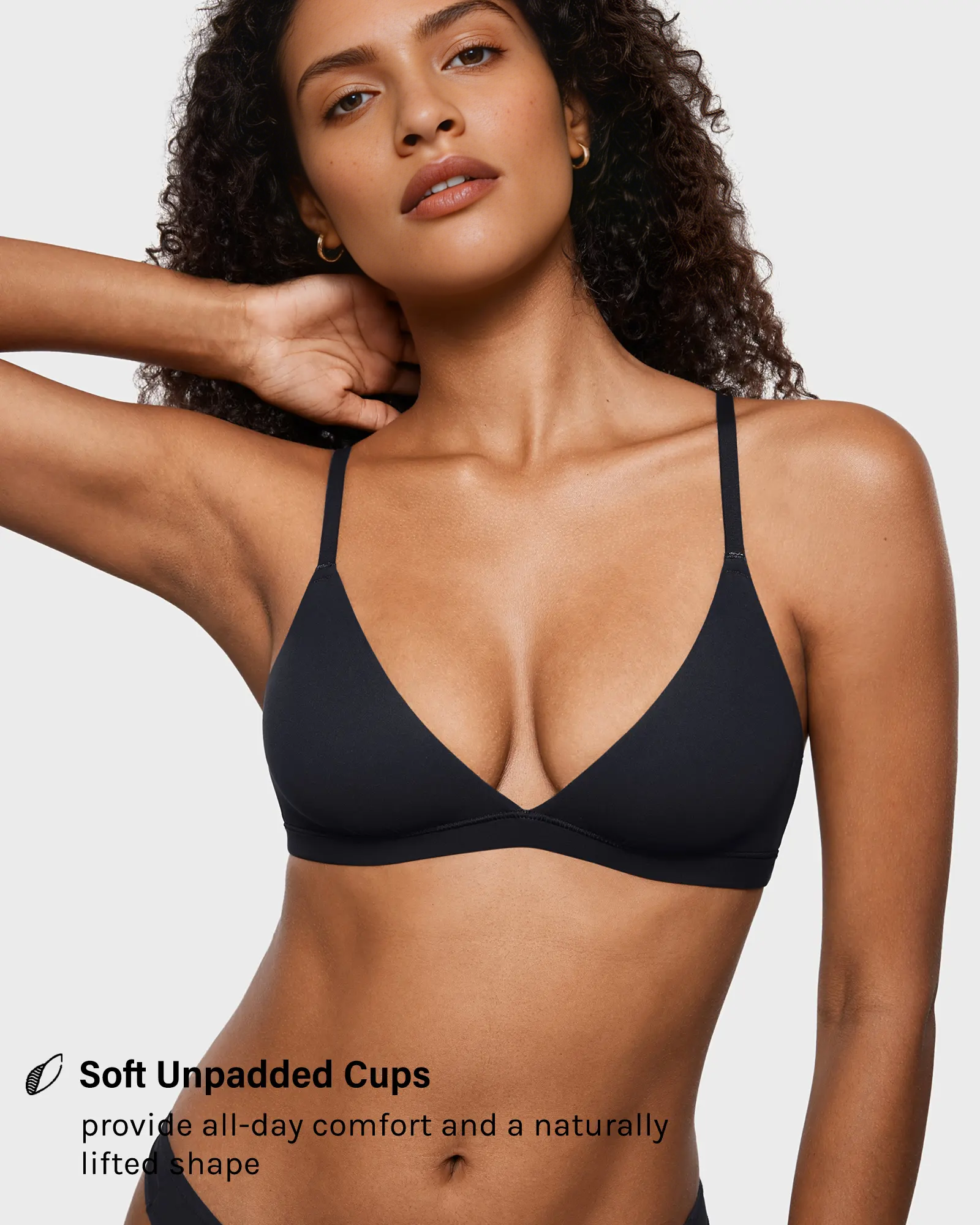 Curvy Friendly Seamless Deep V Triangle Bralette Bra-1