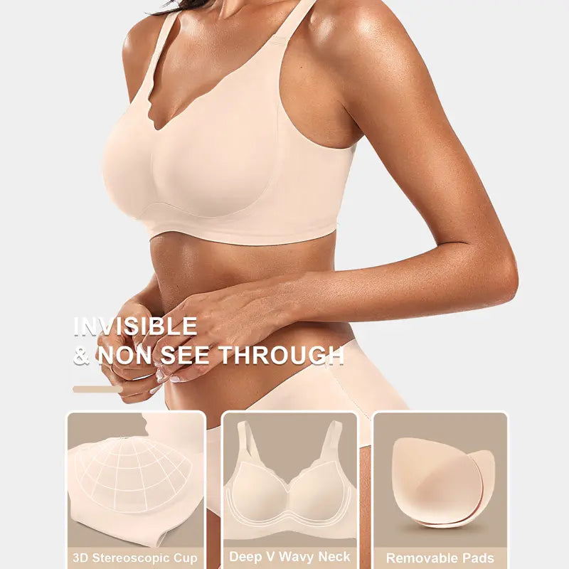 Seamless Comfort Smoothing Push Up Bra-4