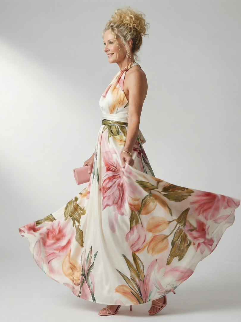 Amiel | Light Floral Maxi Dress-2