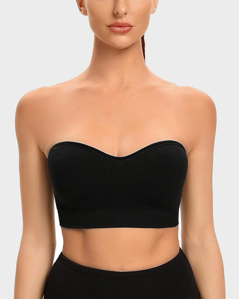 Non-Slip Bandeau Seamless Wireless Strapless Bra-13