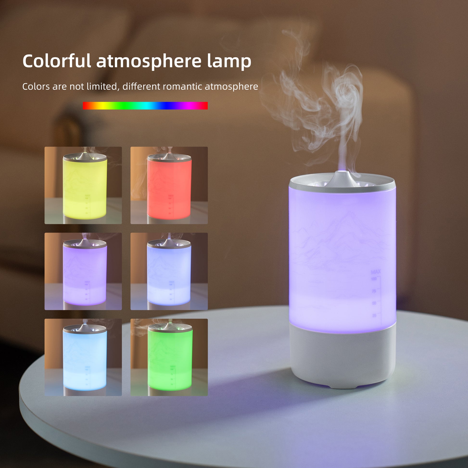 Home USB Colorful Aroma Diffuser Humidifier Bedroom Indoor-5