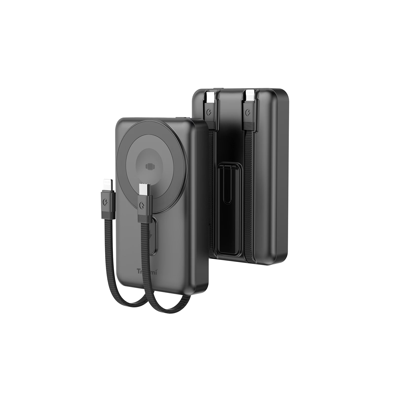 TRUSMI 10000mAh Magnetic Wireless Power Bank with C+L Cable & Kickstand 15W