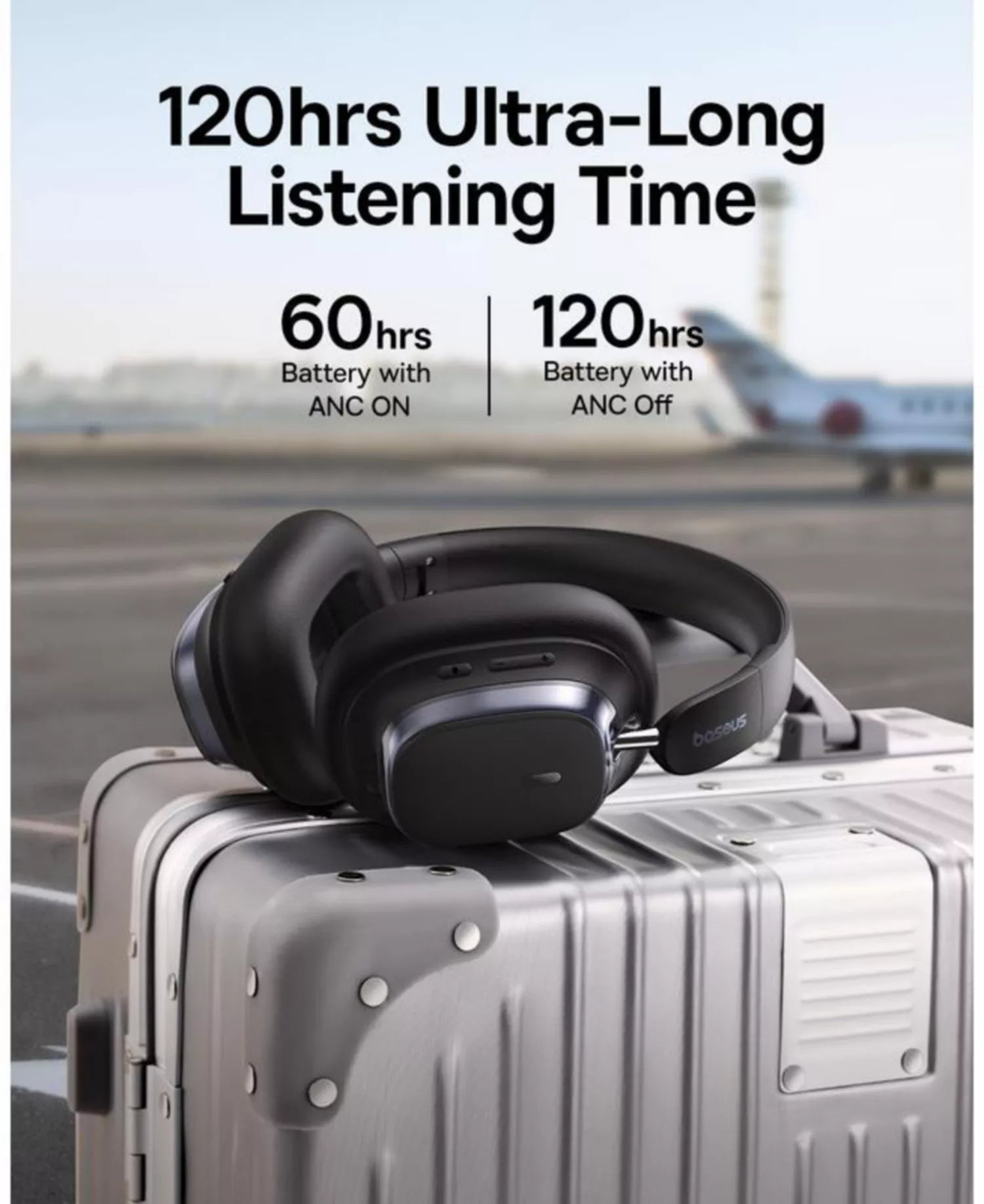 Baseus Wireless Headphones Noise Cancelling Over-Ear Bluetooth Headphones H1s-6
