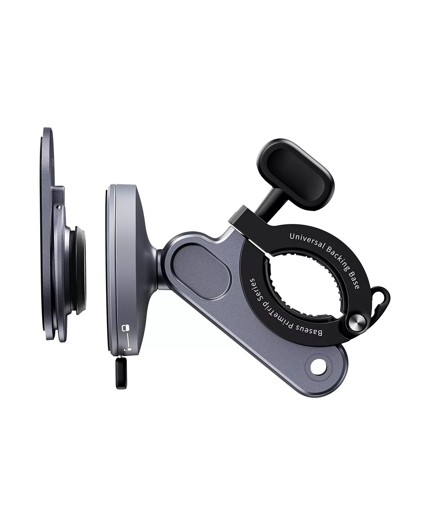 Baseus 2-in-1 Bike Phone Mount - Fixed Stick-On Handlebar Holder & Ring Stand - Zinc Alloy, Fits 20-35mm Bars - Black-7